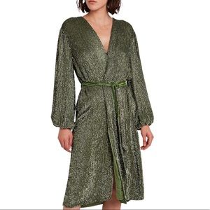 RETROFÊTE - Audrey Sequin Wrap Dress BNWT
